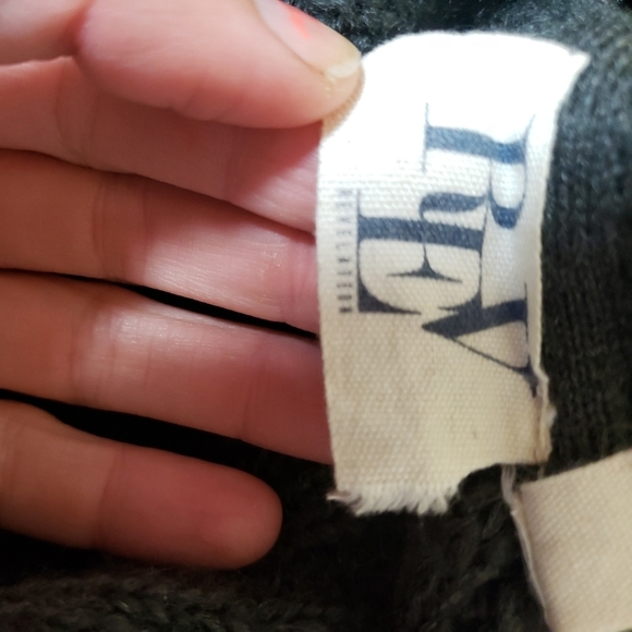 Vntg Rev‎ revelation Gray knit sweater cardigan ties down the sides. Size S - Picture 4 of 9